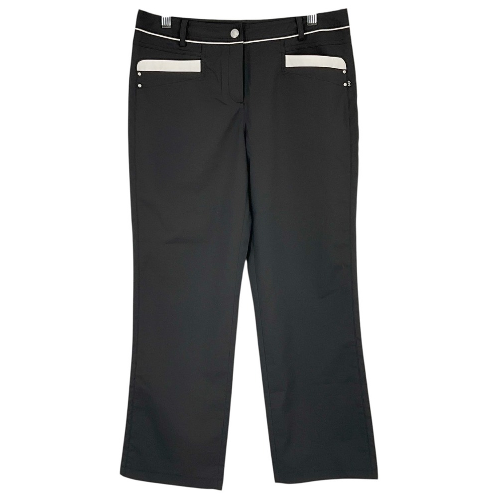 Nvo by Lanctot Womens Black Golf Pants Sz 6 Straight Leg Stretch Athleisure Golf